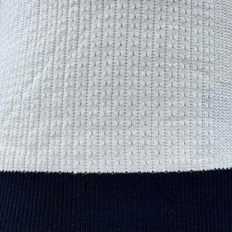 Men's Casual Contrast Color V-Neck Slim Fit Knitted Short Sleeve Sweater T-Shirt MTA1727C6M