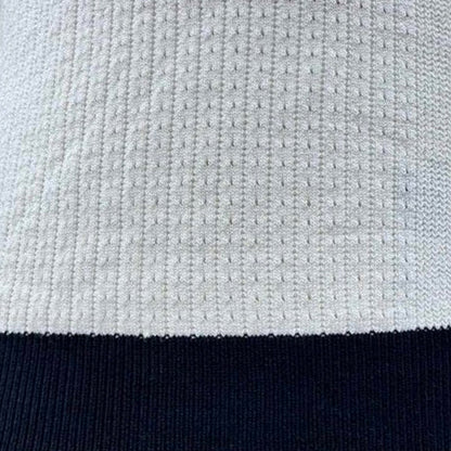 Men's Casual Contrast Color V-Neck Slim Fit Knitted Short Sleeve Sweater T-Shirt MTA1727C6M