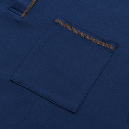 【24-hour shipping out】Men's Casual Colorblock Henley Collar Cotton Short Sleeve T-Shirt 53275107Y