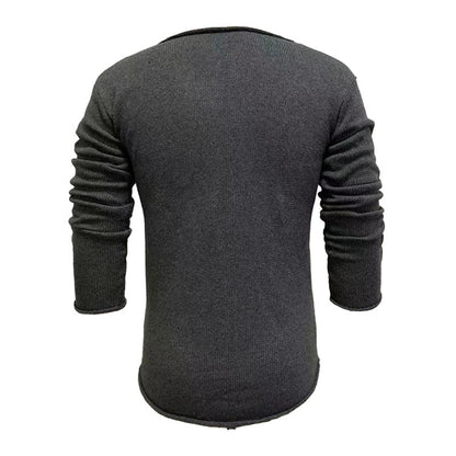 Men's Casual V Neck Long Sleeve Slim Fit Knitted Sweater 30697065M