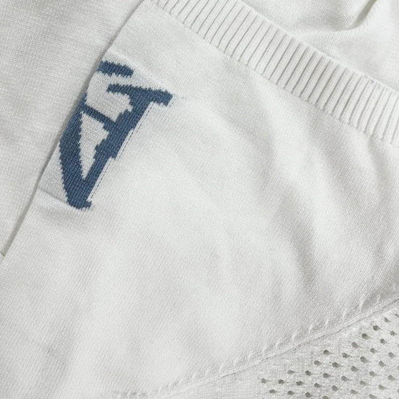 【24-hour shipping out】Men's Sport Lettering Jacquard Crew Neck Short Sleeve Sweater T-Shirt  MTA1856C1X