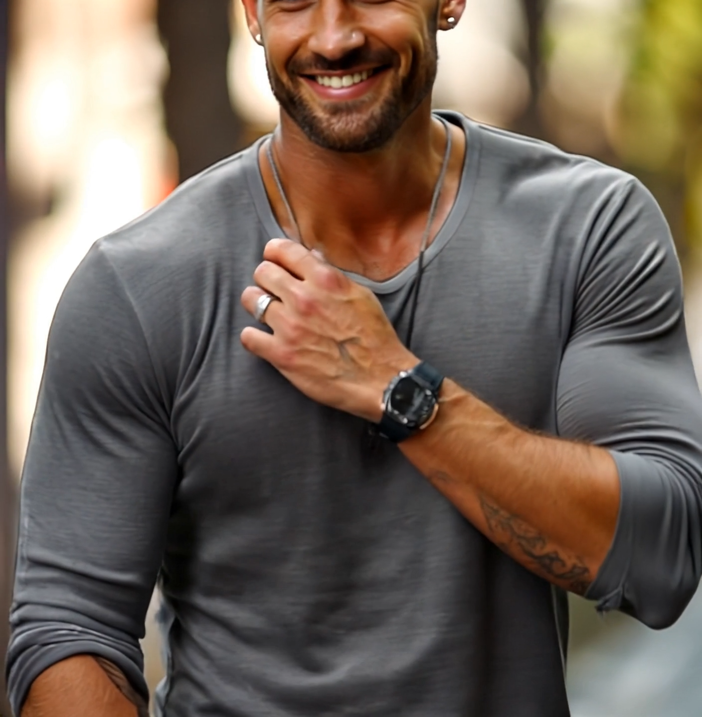 【24-hour shipping out】Men's Casual Solid Color Round Neck Long Sleeve T-Shirt 94867816X