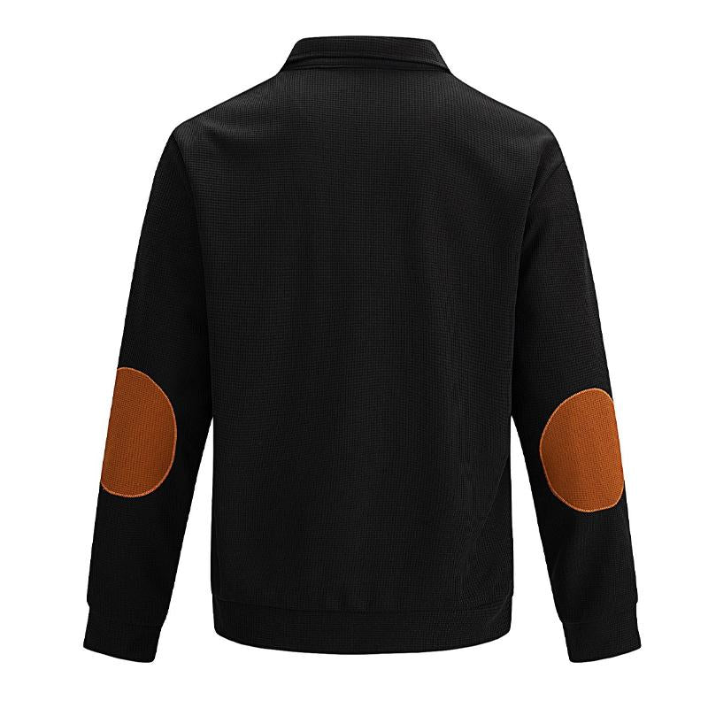 Sweat-shirt gaufré décontracté à col montant pour homme 48501658X