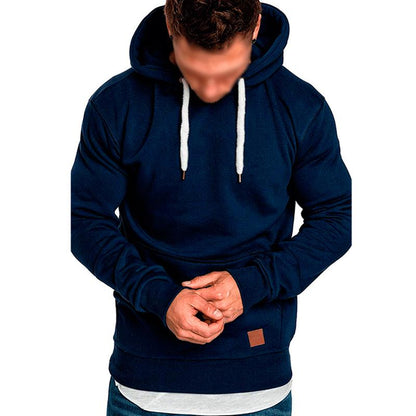 Sudadera informal de manga larga con capucha y color liso para hombre 19801946Y