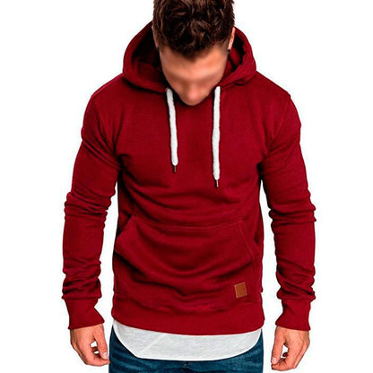 Sudadera informal de manga larga con capucha y color liso para hombre 19801946Y