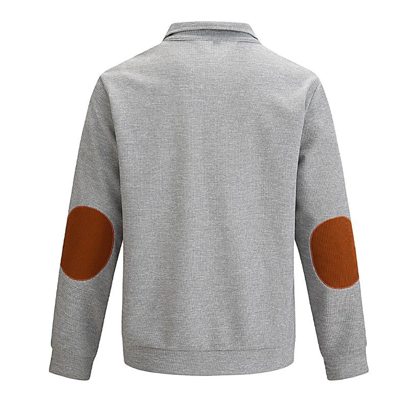 Sweat-shirt gaufré décontracté à col montant pour homme 48501658X