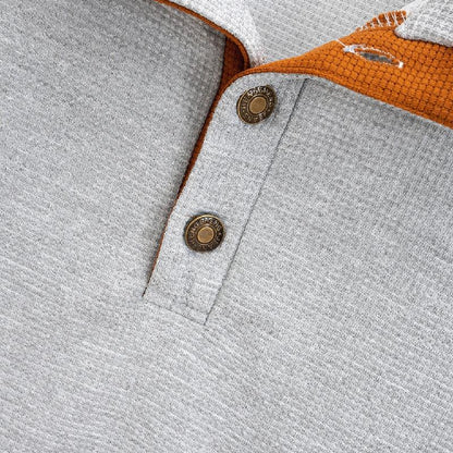 Sweat-shirt gaufré décontracté à col montant pour homme 48501658X